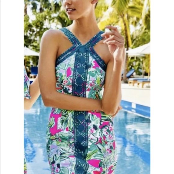 Lilly Pulitzer Vena Stretch Shift Dress in Early Bloomer 2 - Picture 1 of 10